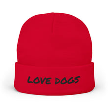 Load image into Gallery viewer, Love Dogs Knit Beanie - Cozy Dog Lover Hat, Winter Accessory, Dog Mom Gift, Embroidered Beanie, Animal Lover Apparel