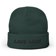 Load image into Gallery viewer, Love Dogs Knit Beanie - Cozy Dog Lover Hat, Winter Accessory, Dog Mom Gift, Embroidered Beanie, Animal Lover Apparel