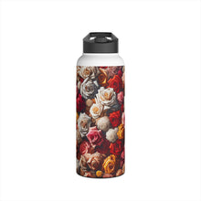 Load image into Gallery viewer, Floral Roses Stainless Steel Water Bottle — Insulated Rose Pattern Bottle