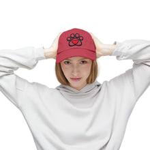 Load image into Gallery viewer, Distressed Paw Print Hat with Heart — Dog &amp; Cat Lover Baseball Cap