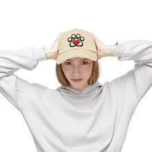 Load image into Gallery viewer, Distressed Paw Print Hat with Heart — Dog &amp; Cat Lover Baseball Cap