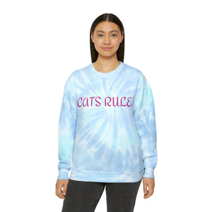 Cats Rule! Unisex Tie-Dye Sweatshirt