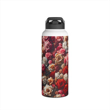Load image into Gallery viewer, Floral Roses Stainless Steel Water Bottle — Insulated Rose Pattern Bottle