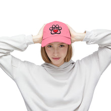 Load image into Gallery viewer, Distressed Paw Print Hat with Heart — Dog &amp; Cat Lover Baseball Cap