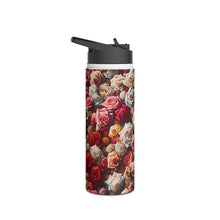 Load image into Gallery viewer, Floral Roses Stainless Steel Water Bottle — Insulated Rose Pattern Bottle