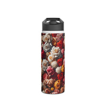 Load image into Gallery viewer, Floral Roses Stainless Steel Water Bottle — Insulated Rose Pattern Bottle