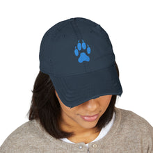 Load image into Gallery viewer, Distressed Paw Print Dad Hat | Casual Cap for Pet Lovers, Gift for Dog Dad, Outdoor Adventures, Everyday Wear, Embroidered Hat