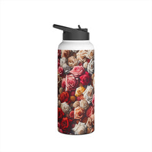 Load image into Gallery viewer, Floral Roses Stainless Steel Water Bottle — Insulated Rose Pattern Bottle