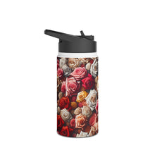 Load image into Gallery viewer, Floral Roses Stainless Steel Water Bottle — Insulated Rose Pattern Bottle