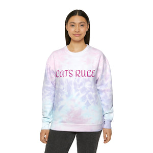 Cats Rule! Unisex Tie-Dye Sweatshirt