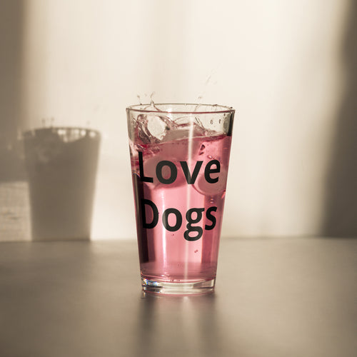 Love dogs shaker pint glass